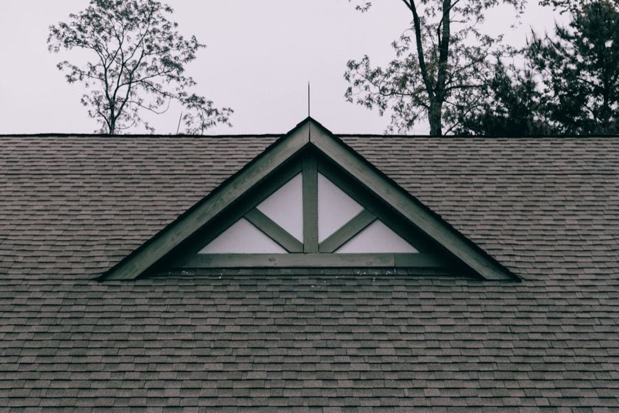 New architectural shingle gable after a roof replacement on a Cornelius NC home